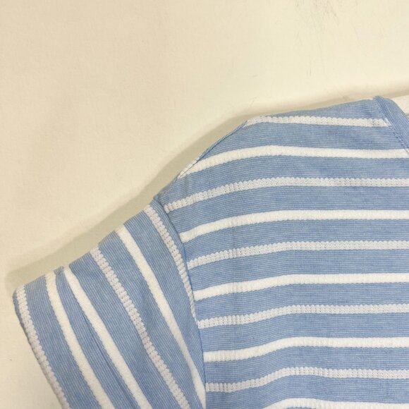Chaps Shirt M Blue White Striped Nautical Side Tie Pullover Top Size Medium - Picture 5 of 9